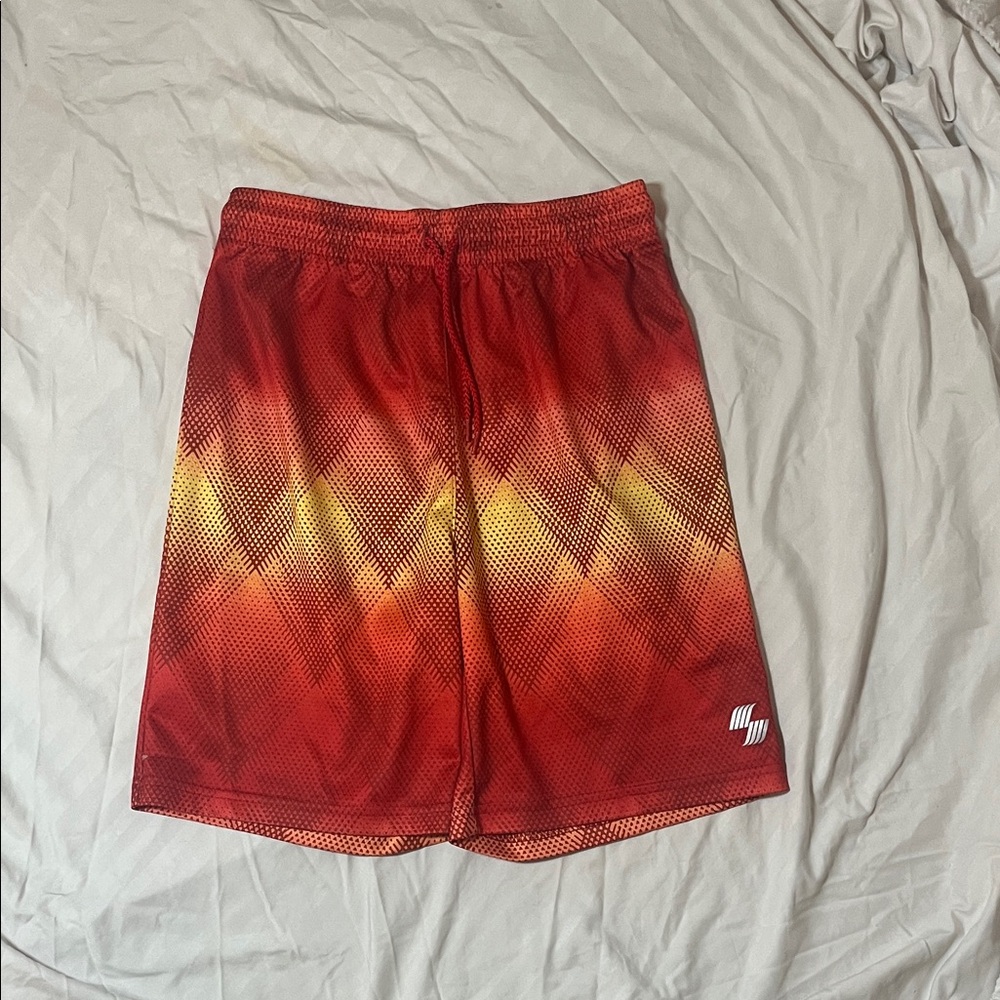 Boy's Red Gradient Athletic Shorts
